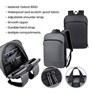 15.6" SLIM Expandable Laptop Backpack 09